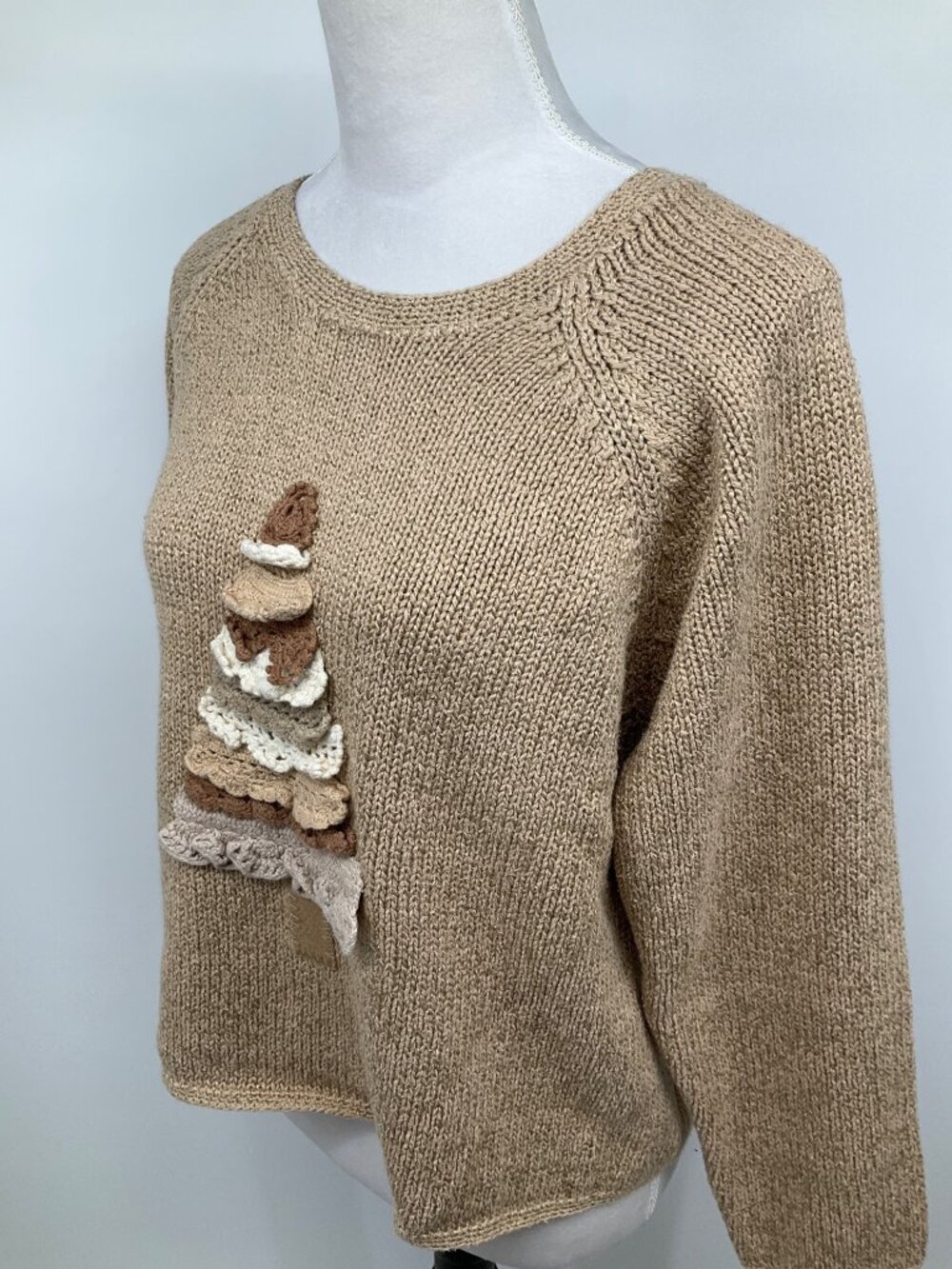J Jill size XS beige knit sweater size XS Christmas Tree X-small - Picture 3 of 8